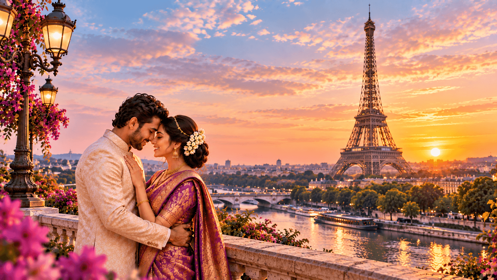 Engaged couple celebrating their connection