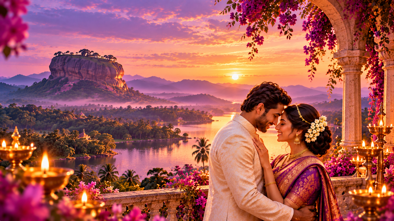Engaged couple celebrating their connection