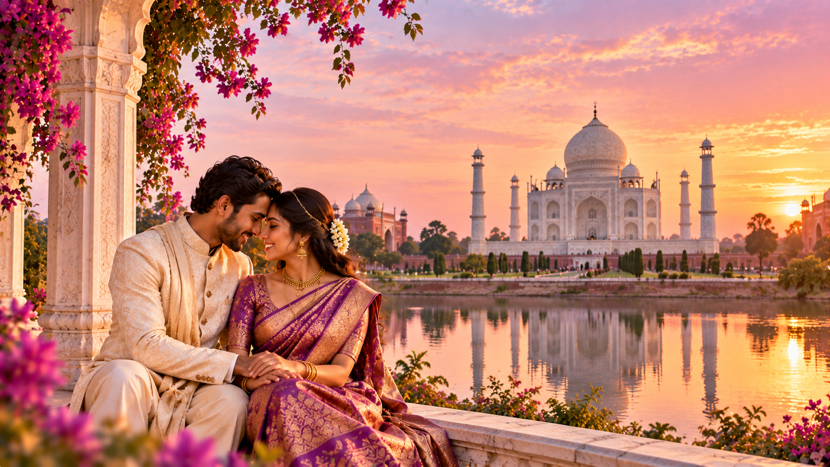 Engaged couple celebrating their connection
