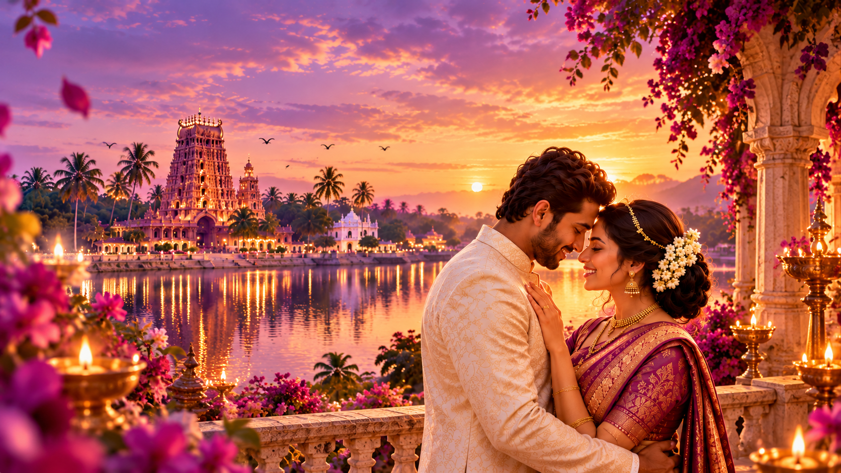 Engaged couple celebrating their connection